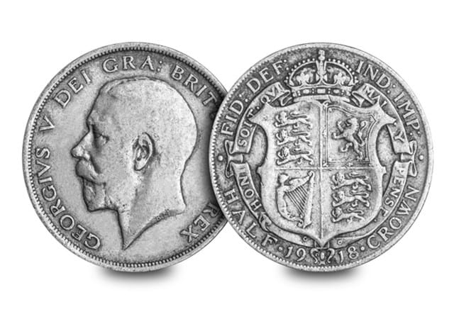 UK 1918 Half Crown Obv Rev