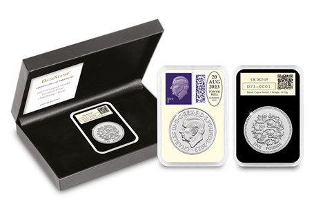 This £5 DateStamp includes the Pride of England BU £5 coin encapsulated with a 1st class stamp, with a one-day-only postmark of the date of the Women's World Final - 20th August 2023.
