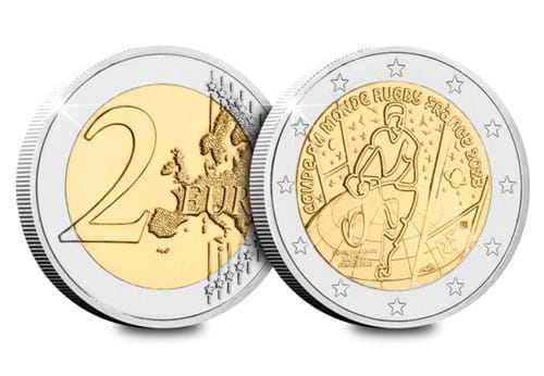 2023 France Rugby World Cup 2 Euro Obv Rev