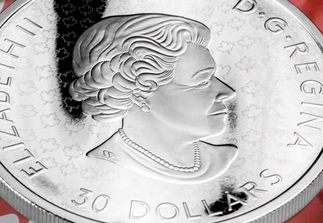 Canada Rippling Flag Silver 2Oz Close Up 03