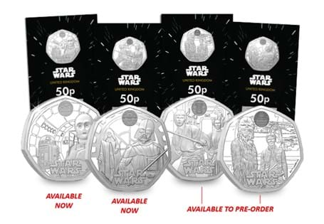 The Royal Mint have struck the fourth Star Wars™ UK 50p, featuring Han Solo™ and Chewbacca™. It has been struck to a Brilliant Uncirculated quality.