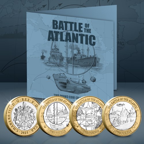 DN 2023 Gibraltar Battle Of The Atlantic BU £2 Coin Set Social Media