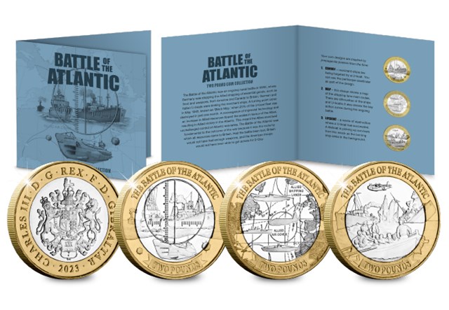 DN 2023 Gibralter Battle Of The Atlantic BU £2 Coin Set Product Images