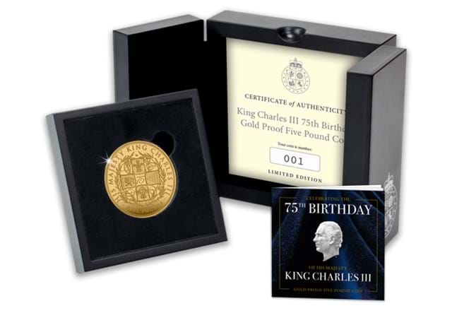 KCIII 75Th Birthday Gold £5 Box Shot