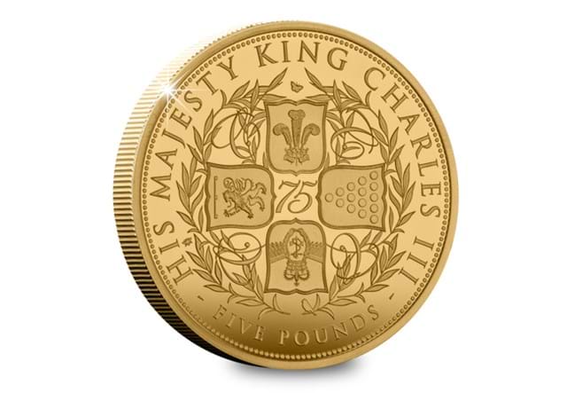 KCIII 75Th Birthday Gold £5 Rev