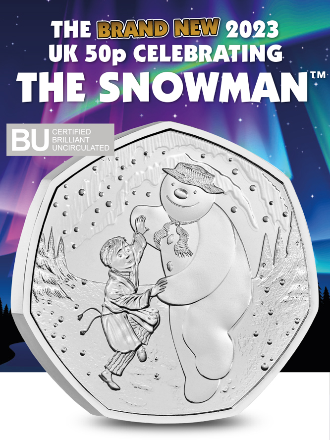 The Brand New 2023 UK 50p celebrating The Snowman