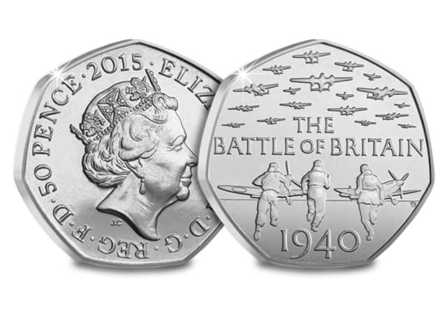 2015 The Battle Of Britain 50P Obv Rev