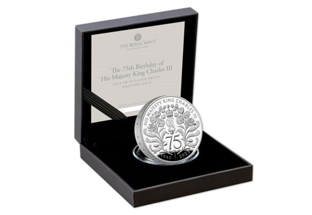 KCIII 75Th Birthday Silver Piedfort Packaging