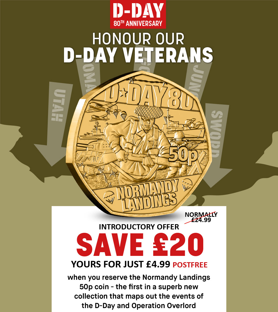The Normandy Landings Gold Plated 50p