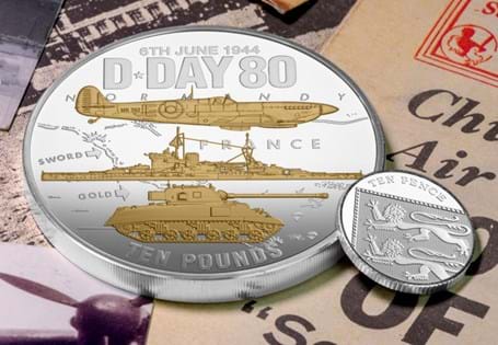 This 5oz Silver coin has been issued to commemorate the 80th anniversary of D-Day, which took place on the 6th June 1944. 