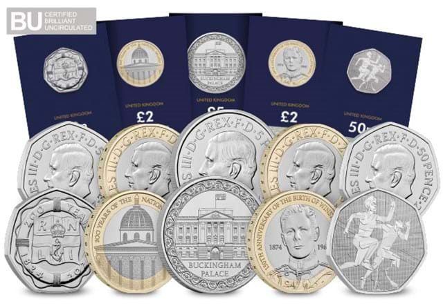 2024 UK CERTIFIED BU Annual Set Obverses and Reverses