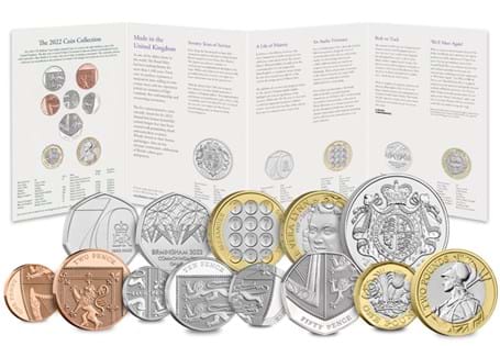 This 2022 Annual Coin Set was issued by The Royal Mint and consists of the definitive circulating coins finished to a Brilliant Uncirculated finish. 