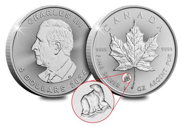Canada 2024 Maple Leaf Bullion Coin Privy Mark Close Up
