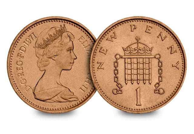 UK 1971 New Penny Obv Rev