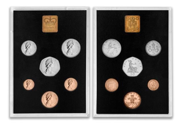 UK 1971 Coin Set Frame Obv Rev