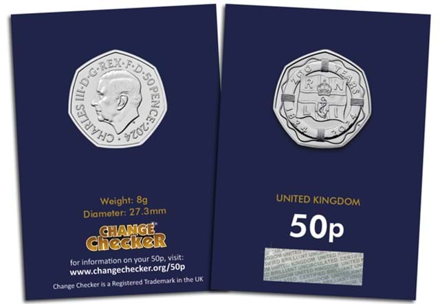 2024 UK RNLI CERTIFIED BU 50p in Change Checker card