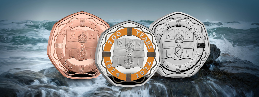 The UK 2024 RNLI 50p range, celebrating 200 years of life saving and honouring the volunteers of the charity.