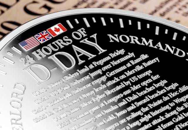 D Day Silver 5Oz Medal Close Up 02