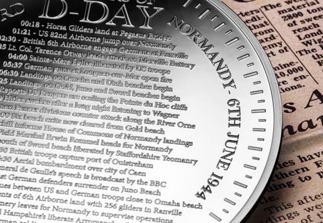 D Day Silver 5Oz Medal Close Up 04