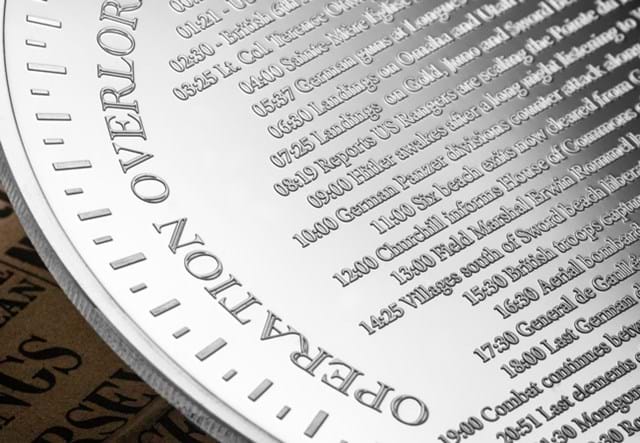 D Day Silver 5Oz Medal Close Up 05