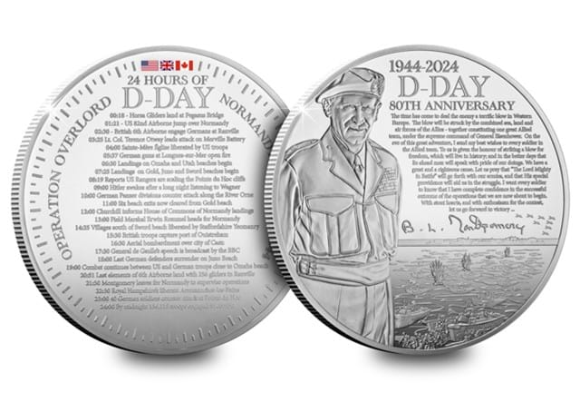 D Day Silver 5Oz Medal Obv Rev