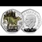 434G UK 2024 Stegosaurus Silver Proof Colour 50P Coin Obverse And Reverse