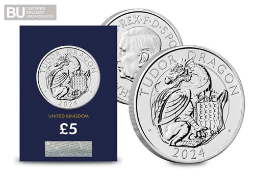 2024 UK Tudor Dragon £5 in Change Checker packaging