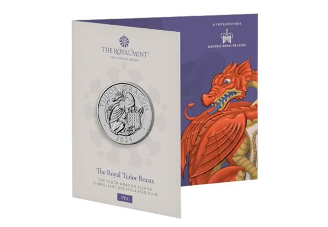 UK 2024 Tudor Dragon Bu £5 Packaging From The Outside