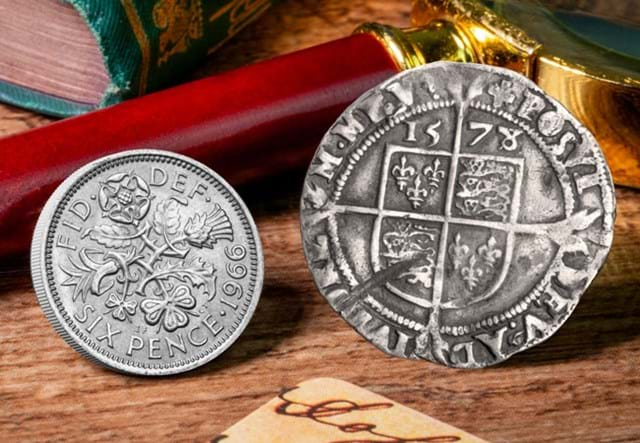 Elizabeth I And Elizabeth II Sixpence Pair Lifestyle 05