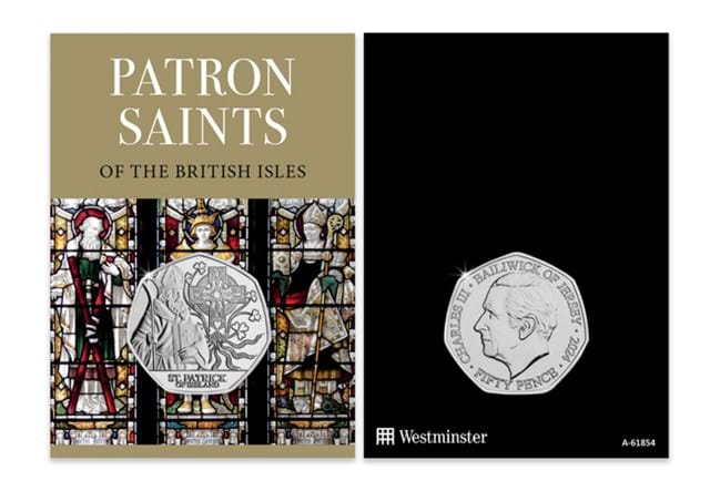 Patron Saints St. Patrick BU 50P In Blister Card Obv Rev