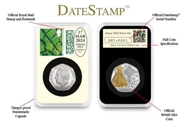 UK 2024 Silver 50P Datestamp St Patrick Patron Saints Everslab Product Page Images (DY) 4