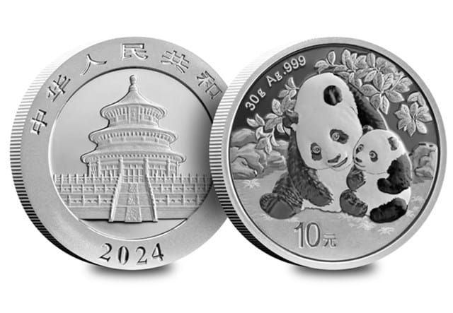 2024 Chinese Panda Silver Bullion Obv Rev