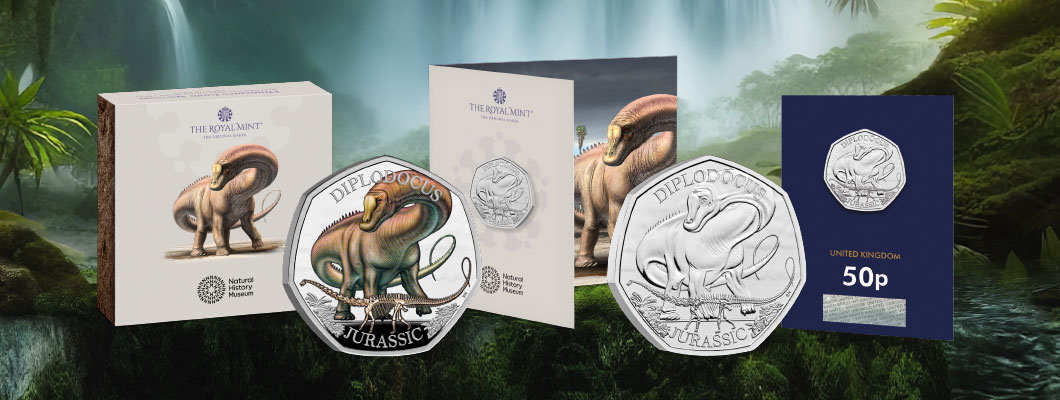 The UK 2024 Diplodocus 50p Range