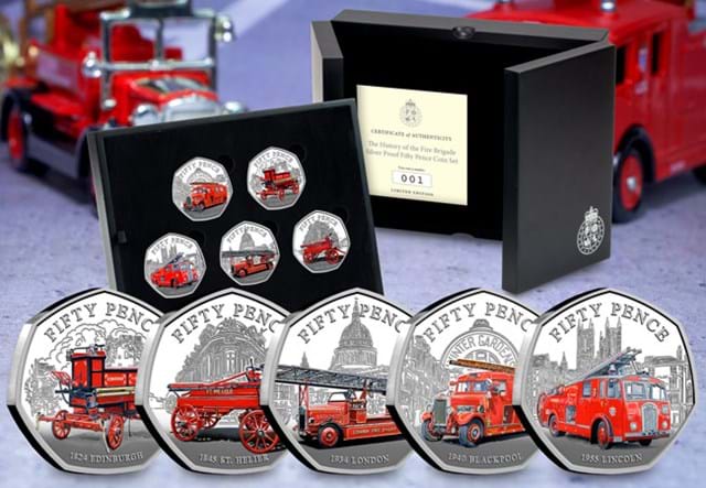 Fire Engines Silver 50P Set Lifestyle 01