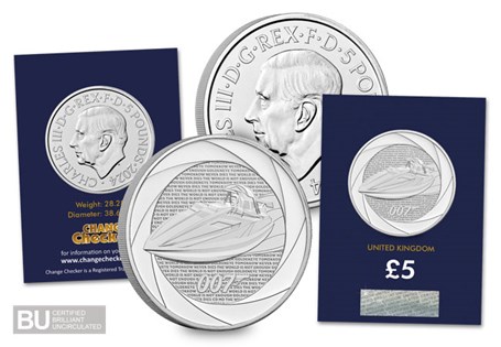 This £5 coin has been issued to celebrate the Bond films of the 80s! It has been struck to a Brilliant Uncirculated quality and protectively encapsulated in Change Checker packaging.