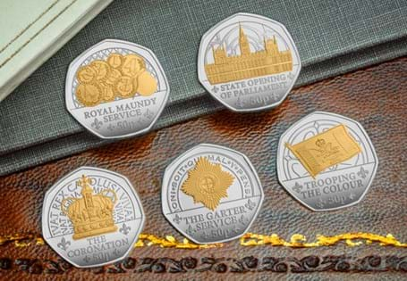 The 2024 King's Inaugural Year silver 50p coins have been issued by Isle of Man to commemorate King Charles III's first year as king. Each coin is struck from Sterling Silver to a Proof finish. 