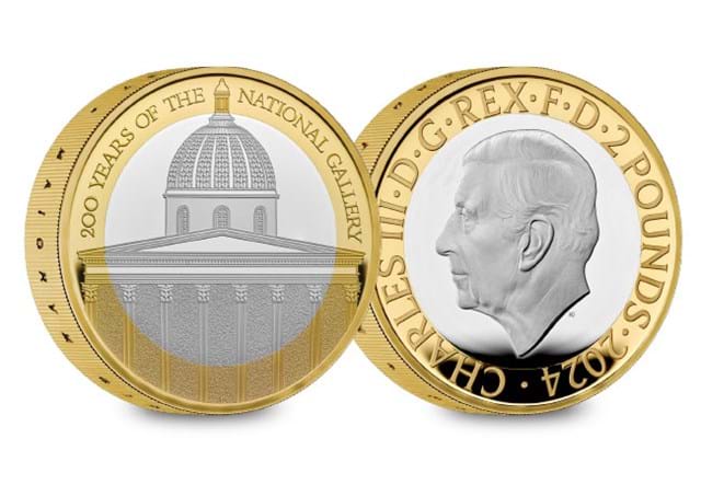 NAT9 UK 2024 National Gallery Silver Proof Piedfort £2 Coin Obverse And Reverse