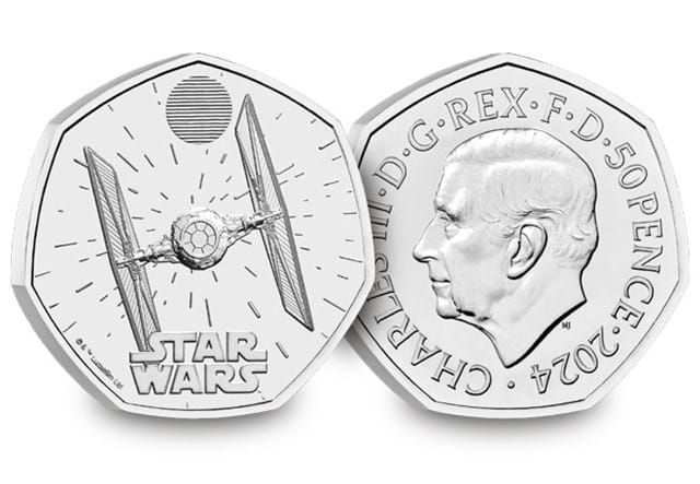 2024 UK TIE Fighter CERTIFIED BU 50p Reverse/Obverse