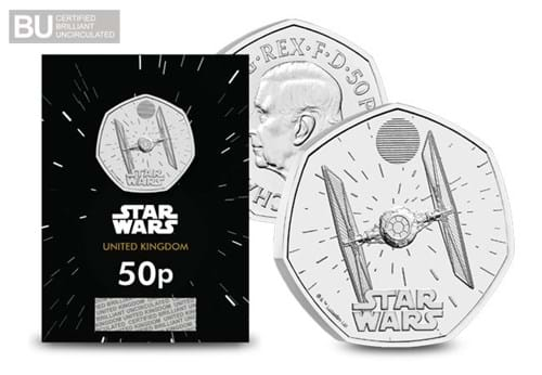 2024 UK TIE Fighter CERTIFIED BU 50p with BU logo