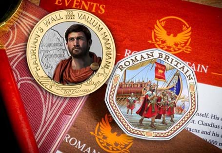 Your Ultimate Roman Britain Coin and Commemorative Pair brings together the 2022 Emperor Hadrian BU Colour £2 and a specially commissioned Roman Britain Commemorative.