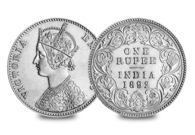 1892 One Rupee Obv Rev