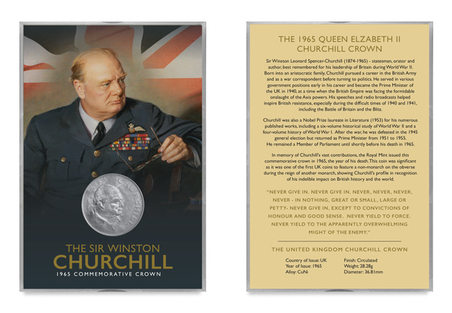 Framed 1965 British Churchill Crown Coin Gift Set – Vintage 60th