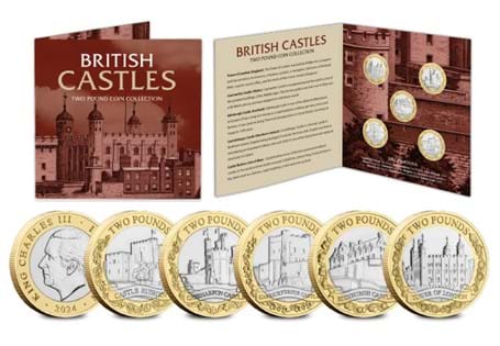 This £2 coin set has been released by Isle of Man to commemorate five iconic British Castles. Struck to a Brilliant Uncirculated quality. Limited to only 2,024 worldwide.