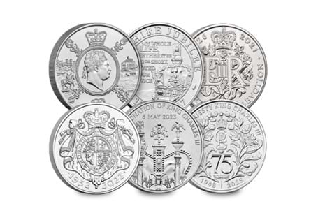 This collection includes six royalty £5 coins. All coins have been struck to a Brilliant Uncirculated quality and encapsulated in official Change Checker packaging.