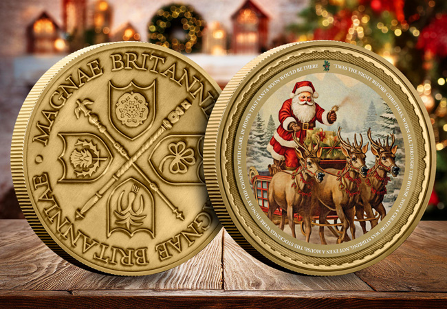Bulk 2" Gold Santa And Snowman Medal With Red Ribbon