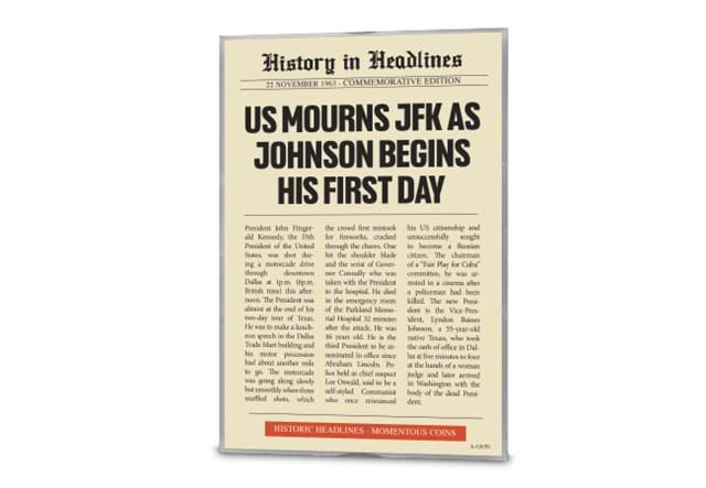 DN 1963 History On Headlines JFK Assasination Dime Frame 2