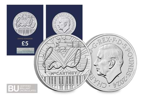 This £5 coin has been issued to celebrate the musical legend, Paul McCartney. It has been struck to a Brilliant Uncirculated quality and protectively encapsulated in official Change Checker packaging.