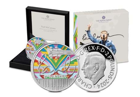 Your official UK coin honour the legendary British musician Paul McCartney. Struck from a full ounce of Pure Silver with the addition of vivid colour, each coin comes in Royal Mint packaging.