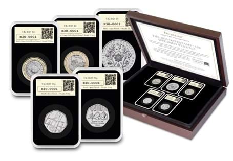 Your collection features the 5 new commemorative coins  by The Royal Mint. Encased protectively in DateStamp presentations, with 1st class stamp postmarked on the coins issue date - 2nd January 2025. 