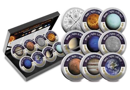 The 2025 Planetary Alignment Collection includes eight medals, printed in full-colour, each representing one planet in our Solar System. Comes presented in Display Box, with COA. 